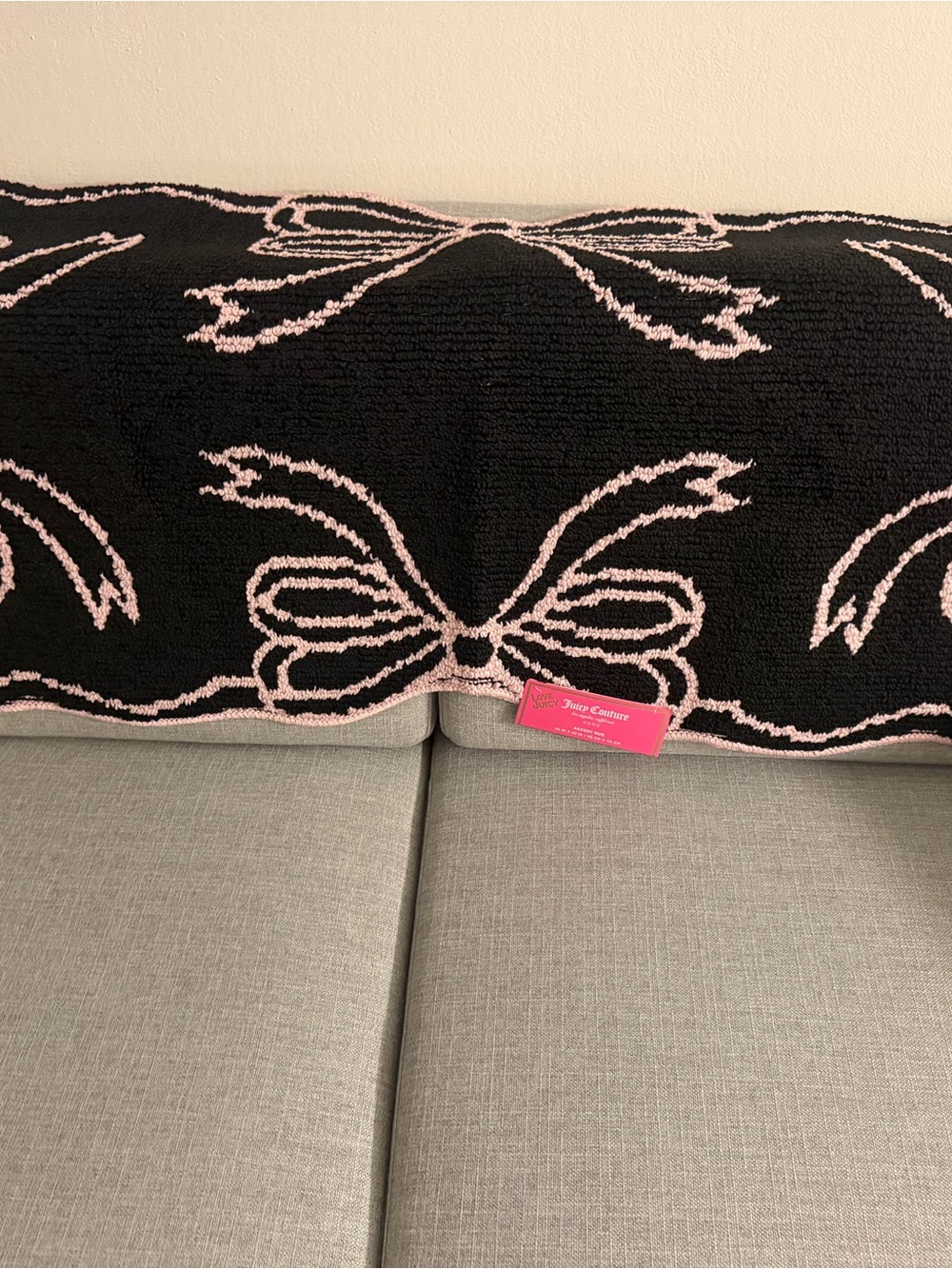 Juicy Couture Black RUG with Pink Bow Motif
